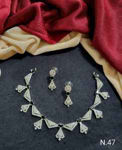 Moda Cubic Zirconia gota de agua colgante triángulo collar conjunto y pendientes conjuntos joyería nupcial de la boda para novias regalos de fiesta - Product Image 2