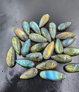 Haute qualité en vrac Multi Flashy lisse Labradorite pierres précieuses poire coupe Cabochon bijoux naturels faisant en gros Lot taille de mélange - Product Image 3