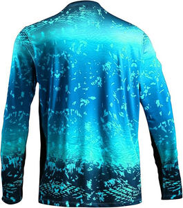 Chemises en jersey de pêche à manches longues pour hommes coupe ajustée UPF50 + Protection solaire Polyester imperméable en coton-Vente en gros - Product Image 2