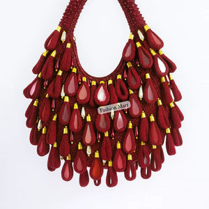 Sac à main perlé de couleur personnalisée, élégant sac à main porté épaule avec accents dorés - Product Image 1