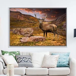 Stunning Printed <b>Canvas</b> Artwork: Elegant Animal Print Wall Decor,WHITE <b>FRAMED</b> <b>CANVAS</b> - Product Image 1