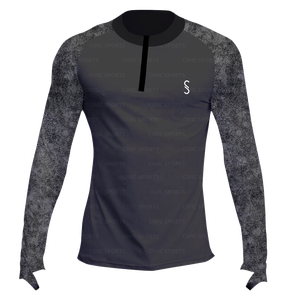 เสื้อรัดรูปแขนยาวสำหรับผู้ชายผ้าโพลีเอสเตอร์พิมพ์ซับลิเมชัน - Product Image 5