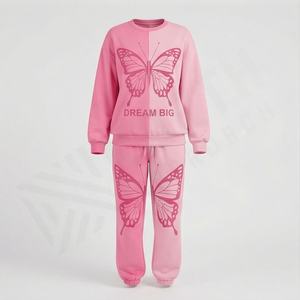 ชุดวอร์มผู้หญิงสไตล์วินเทจ พิมพ์ลายหน้าหนาว มีฮู้ด แฟชั่นทันสมัย ใส่สบาย ระบายอากาศได้ดี ผ้าฝ้าย 100% น้ำหนักปานกลาง ดีไซน์ 2 in 1 - Product Image 1