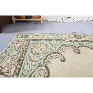 Alfombra tradicional Beige azul Vintage turca de área grande 5,1X9,4 pies diseño de retazos rectangulares para dormitorio pasillo látex de lana - Product Image 2