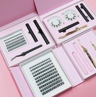 Pestañas Postizas Individuales 2026 Wispy Spiky DIY en Racimo, Curva D, Volumen Esponjoso 40D-80D, Extensiones de Pestañas con Banda Delgada y Flexible para Debajo de las Pestañas