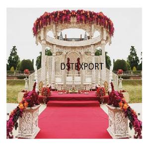 Mandap de mariage extérieur tendance, ensemble de mandap de mariage extérieur à thème, mandap de mariage extérieur élégant en FRP blanc Perth - Product Image 1