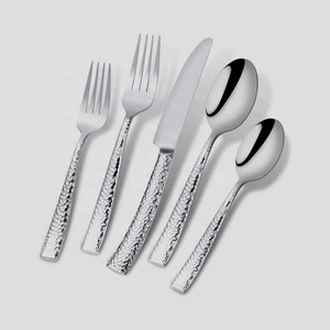 Juego de 5 cubiertos de acero inoxidable con mango de diseñador, cuchara, tenedor utilizado en la cocina, mesa, hogar, boda, cubiertos chapados en Color plateado - Product Image 1