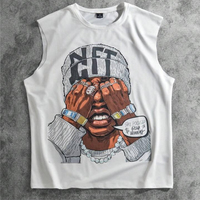 Débardeur Homme Personnalisé Coupe Classique 100% Coton Manches Courtes Vintage Respirant Séchage Rapide Écologique Streetwear Impression Sérigraphique