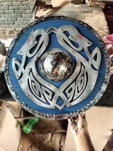 Escudo Medieval de Último Diseño Escudo de Lobo Vikingo Fila de Color Azul Escudo de Guerrero Protector Proveedores DE LA India PARA LA Venta - Product Image 6