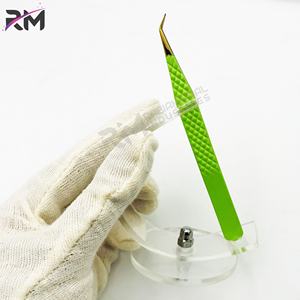Outil de précision pour cils RMI Super September, en acier inoxydable de haute qualité, antistatique, durable, avec pointe en plasma dorée et revêtement en poudre verte - Product Image 5
