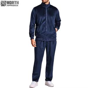 Combinaison de sport décontractée pour hommes personnalisée col montant pull à manches longues et pantalon de survêtement ensemble pull-over deux pièces pour hommes de remise en forme - Product Image 5