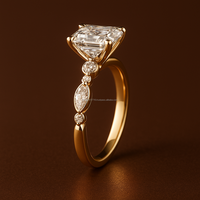 Anillo de Compromiso Clásico para Mujer con Zirconia Cúbica de Corte Radiante de 2.95 Quilates TCW, Engaste de Barra, Plata IGI, Alta Calidad Personalizada