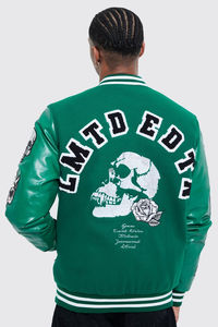 Varsity Jacket Veste universitaire personnalisée en laine et cuir véritable pour hommes Couleur et design personnalisés Veste universitaire respirante - Product Image 2