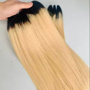 Extensions de cheveux de trame vierges brutes de cuticule alignée Vietvirgin pour les faisceaux de cheveux Remy humains blonds Ombre 1B 613 - Product Image 1
