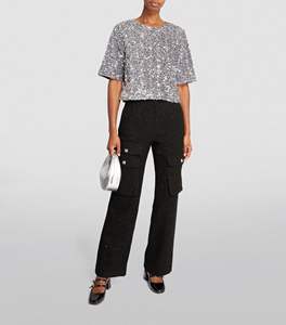 Pantalon de pantalon avant plat en laine coupe-vent écologique pour femmes confortable et élégant mi-taille couleur noire pour l'hiver - Product Image 2