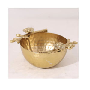 Bol à servir en métal de conception feuille, robuste, pour servir de la nourriture et des fruits, couleur or, miroir poli, forme ronde, accessoires de table - Product Image 6