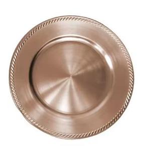 Assiette de service en métal biodégradable plaquée or rose pour centre de table de mariage, vaisselle écologique pour servir les aliments - Product Image 4