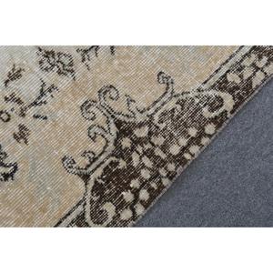 5.5x8.6 ft Vintage Large Rug, <b>Brown</b> White Turkish Persian <b>Wool</b> Rug - Product Image 5