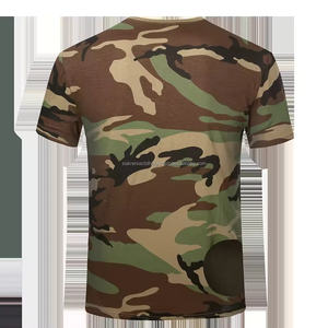 Camiseta de camuflaje de alta calidad para hombre, camiseta informal de cuello redondo personalizada en manga corta, diseño de estilo camuflaje de algodón 100% teñido liso - Product Image 5