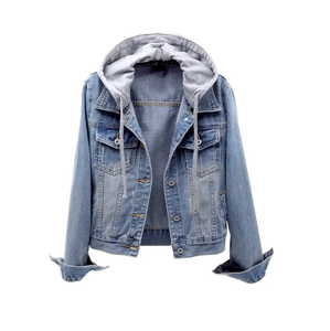 Chaqueta vaquera con capucha para mujer de alta calidad de Material duradero, nueva moda, ropa informal de tendencia superior, chaqueta vaquera personalizada con precio barato - Product Image 3