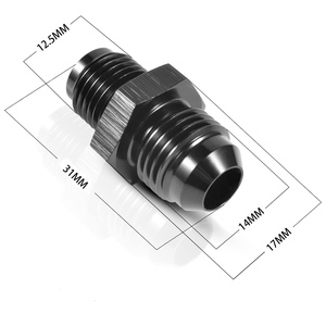 Raccord de carburant en aluminium anodisé noir, surface droite inversée, filetage mâle 1/2\" <span class=keywords><strong>x</strong></span> 20 <span class=keywords><strong>5</strong></span>/8\" <span class=keywords><strong>x</strong></span> 18, pour tuyau 6AN 8AN mâle à embout évasé - Product Image 2