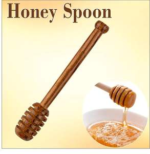 กระบวยน้ำผึ้งทำจากไม้เกรดอาหารที่มีด้ามยาวและดีไซน์ร่องเพื่อการเสิร์ฟและกระจายน้ำผึ้งที่สมบูรณ์แบบ - Product Image 4
