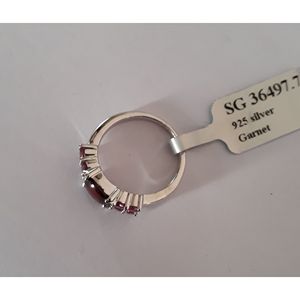Anillo Solitario de Granate Natural para Mujer Shah Gems, Plata de Ley 925, Estilo Geométrico Delicado, Corte Platino, para Uso Diario - Product Image 3