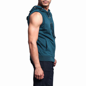 Custom Men's <b>Sleeveless</b> Sweatshirt 100% Cotton Plain <b>Hoodie</b> with Printed Oversize Pullover Long Sleeve Wholesale - Product Image 3