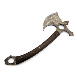 ขวานเหล็กดามัสกัสทำมือเกรดอุตสาหกรรมพร้อมด้ามไม้พื้นผิวธรรมชาติสำหรับการผจญภัยในถิ่นทุรกันดารกิจกรรมกลางแจ้ง - Product Image 1
