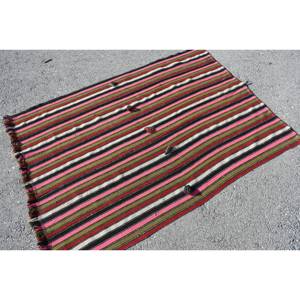 Alfombra Kilim de área grande turca Vintage de 9x12, respaldo de látex de lana gruesa de 10mm, patrón abstracto para entrada, pasillo, habitación rectangular - Product Image 4