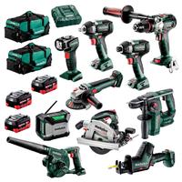 Perceuse sans fil Metabos avec batterie 5,5 Ah, kit combiné 10 pièces, vitesse unique 6000 tr/min, OEM personnalisable, 3 ans de garantie, qualité DIY/industrielle, 220-240V