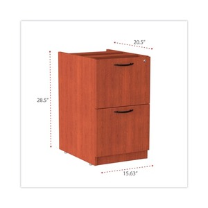 Alera ALEVA542822MC Pedestal archivador completo de 2 cajones, serie Valencia, 15,63 pulgadas. X 20.5 Pulgadas X 28.5 Pulgadas Organizador de oficina mediano color cereza - Product Image 4