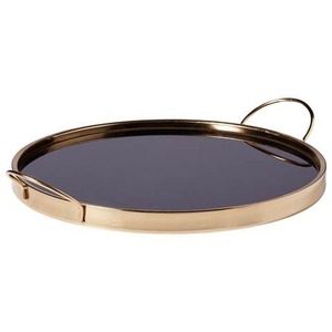Luxury Enamel Coated Metal Serving Tray <b>Food</b> Safe for Wedding Golden Metal Frame Handicraft for Chocolates Dessert Serving - Product Image 1