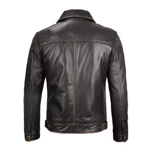 Veste en cuir pour homme imperméable à l'eau, best-seller, personnalisée, vêtements d'extérieur, coupe ajustée, veste en cuir tendance pour homme - Product Image 2