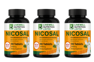 LiveNutri Nicosal, Suplemento Alimenticio Multivitamínico, 90 Tabletas, 1000mg, Antioxidante, Refuerzo Inmunológico para Adultos Fumadores - Product Image 3