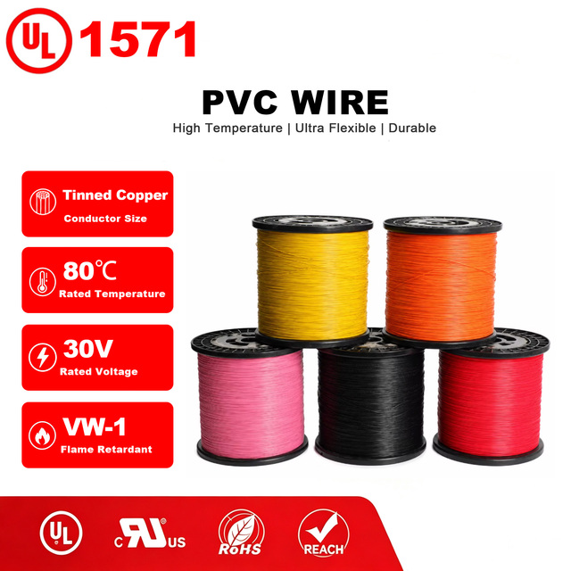 ODM UL1571 PVC Electrical Wire Single Core Automotive Cable Low Voltage 30V for Home Building Wiring
