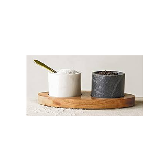 Tarros de almacenamiento para condimentos, saleros y cucharas de mármol con diseño dorado de lujo, uso hecho a mano a bajo precio - Product Image 2