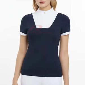 Chemise de concours d'équitation pour femmes vente en gros de hauts de compétition à la mode tissu respirant design confortable adapté aux cavaliers - Product Image 1