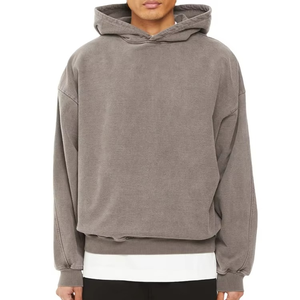 2025 sweat à capuche uni hiver à la mode coton polaire à capuche pull à capuche coupe ample survêtement à capuche - Product Image 1