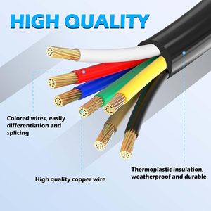 Câblage <span class=keywords><strong>de</strong></span> câble conducteur <span class=keywords><strong>de</strong></span> calibre 7 voies 14 Câble <span class=keywords><strong>de</strong></span> remorque robuste isolé - Product Image 2