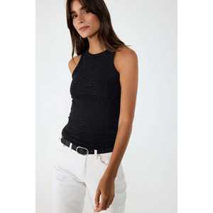 Débardeur décontracté pour femme en tissu doux et confortable, débardeur à bretelles, respirant, tricot durable, toile, taille XS, pour le yoga quotidien - Product Image 1