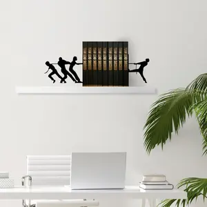 Porte-livre de bureau en aluminium plaqué or avec logo personnalisé pour les commandes d'entreprise, figurine antique moderne polie en 3D Feng Shui pour le B2B - Product Image 2