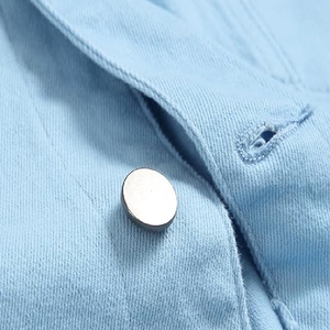 Chaqueta vaquera azul cielo Chaqueta vaquera 100% algodón para hombre con logotipo personalizado de alta calidad - Product Image 5