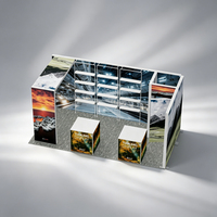 Stand rectangulaire en métal avec boîte lumineuse personnalisée pour salons et expositions internationaux, dimensions 10 x 20.