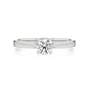 Bague solitaire en diamant rond éternel - Product Image 3