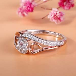 แหวนเงินแท้ทรงกลมดีไซน์หัวใจแบบบายพาส Jeulia สำหรับวันครบรอบ - Product Image 6