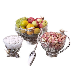 Bol en verre de support en aluminium de conception de forme d'oiseau volant bol de décoration de banquet d'hôtel élégant classique exclusif - Product Image 6