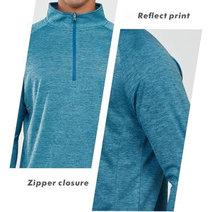 Men's Simple Quarter Zip Pullover Sweatshirt Cropped <b>Fleece</b> <b>Sweater</b> with Fashionable For Winter Wear Men's Half Zip Sweatshirts - Product Image 3
