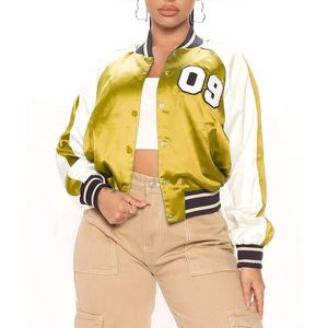 Veste d'université en satin brodé sur mesure pour hommes et femmes Vestes de baseball d'hiver avec logo en chenille Traitement tricoté - Product Image 2