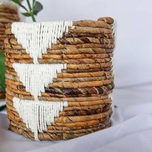 Cesta de Almacenamiento Tejida de Pasto Marino Natural, Maceta - Product Image 6